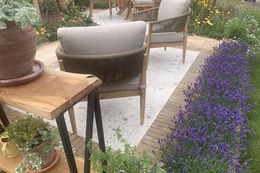 At BBC Gardeners World 2024, Katerina Kantalis uses Westminster clay pavers in this stunning, gold award-winning design.
